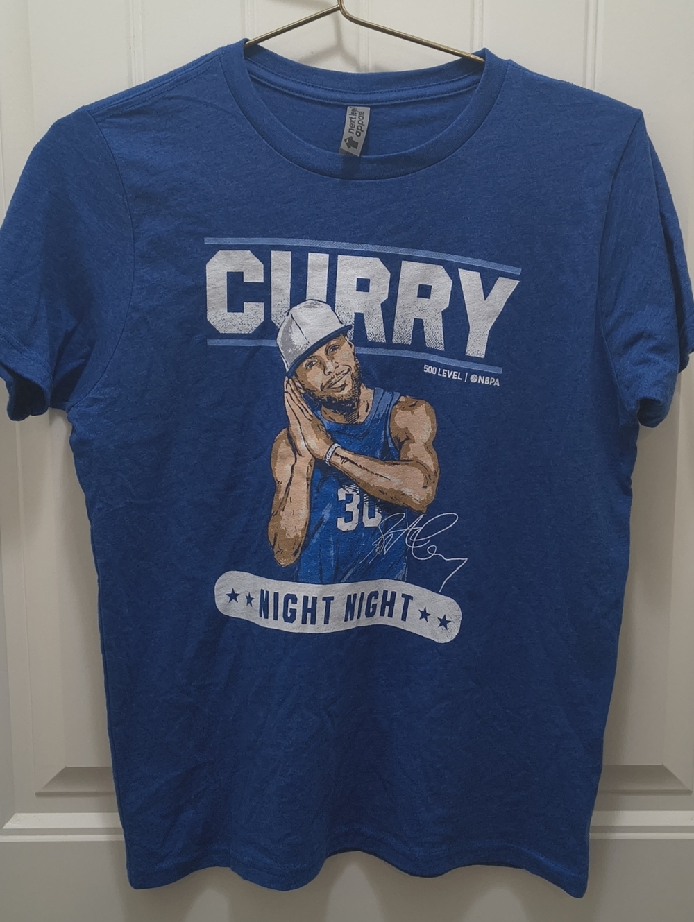 Stephen Curry Night Night GSW NBPA 500 Level Tee Blue Youth XL
